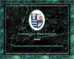 Award von der Feuerwehr Farnstaedt (12/2002)